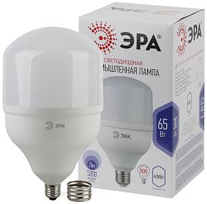 Лампочка светодиодная ЭРА STD LED POWER T160-65W-6500-E27/E40 Е27 / Е40 колокол холодный дневнoй свет