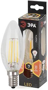 Лампочка светодиодная ЭРА F-LED F-LED B35-7W-827-E14 Е14 / Е14 7Вт филамент свеча теплый белый свет