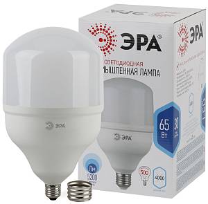 Лампочка светодиодная ЭРА STD LED POWER T160-65W-4000-E27/E40 Е27 / Е40 колокол нейтральный белый свет.