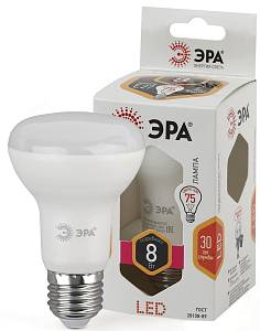 Лампочка светодиодная ЭРА STD LED R63-8W-827-E27 Е27 / Е27 8Вт рефлектор теплый белый свет