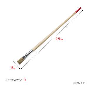 STAYER UNIVERSAL, 15 мм, светлая натуральная щетина, деревянная ручка, все виды ЛКМ, плоская тонкая кисть (0124-14)