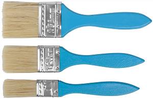 Кисти флейцевые, синяя ручка, набор 3 шт.( 1", 1,5", 2" ) FIT