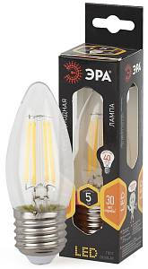 Лампочка светодиодная ЭРА F-LED F-LED B35-5W-827-E27 Е27 / Е27 5Вт филамент свеча теплый белый свет